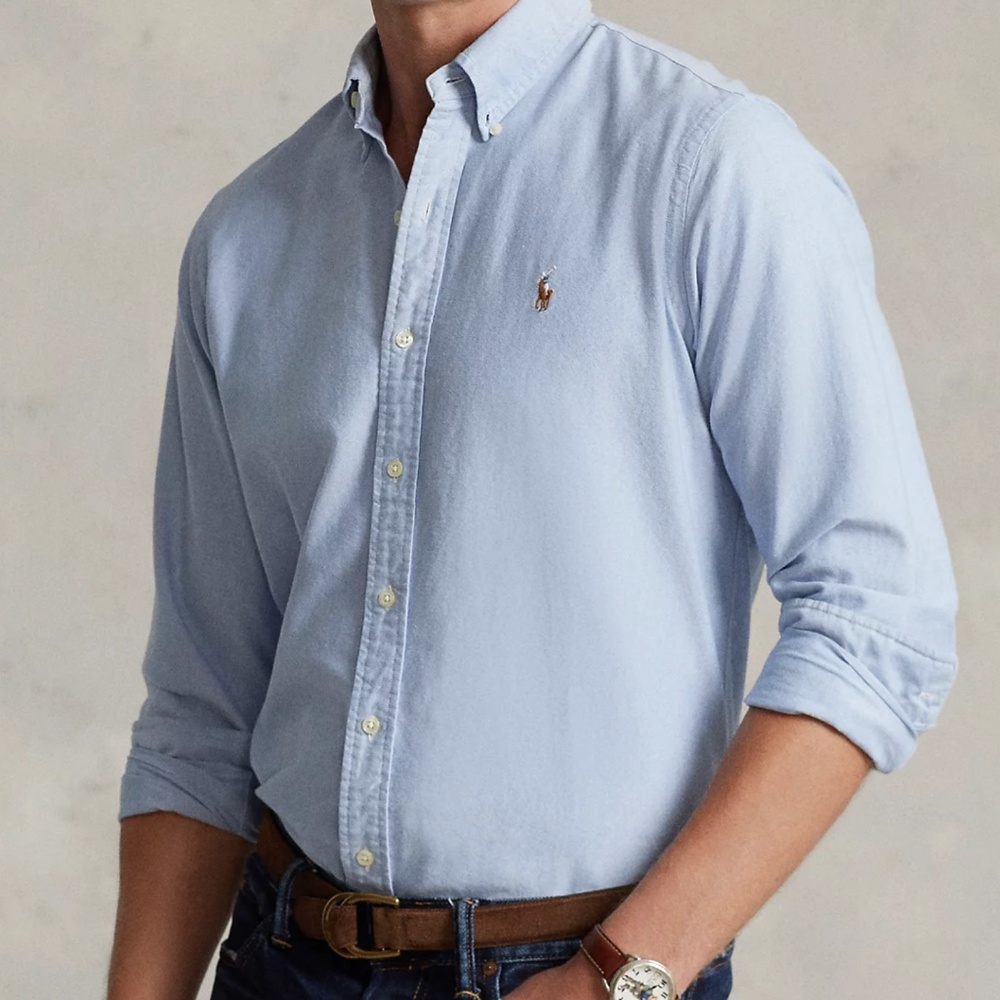 Ralph Lauren Polo Oxford Shirt - Slim Fit - Blue - Large